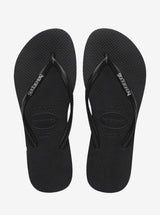 Slim Metallic Logo Flip Flops Womens