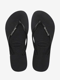 Slim Metallic Logo Flip Flops Womens